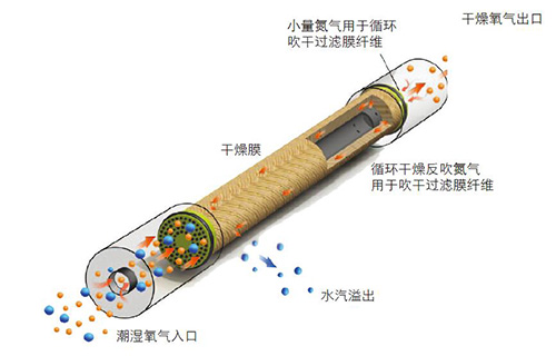 SR醫(yī)療制氧機(jī)專用精密氧氣干燥膜原理圖